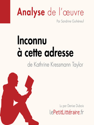 cover image of Inconnu à cette adresse de Kathrine Kressmann Taylor (Fiche de lecture)